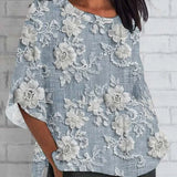 Floral Lace Embroidery Blouse