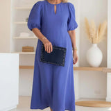 Puff Sleeve Midi Dress