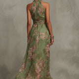 Floral Halter Neck Maxi