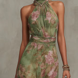 Floral Halter Neck Maxi