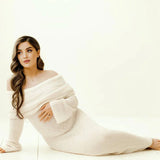 Women's Off Shoulder Long Sleeve Maternity Dress