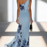 One-Shoulder Floral Maxi Dress