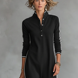 Trimmed Button-Down Maxi Dress