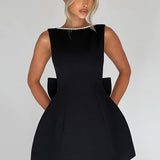 Pearl Bow Mini Dress