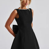 Pearl Bow Mini Dress