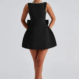 Pearl Bow Mini Dress