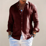 Casual Button-Front Point Collar Shirt