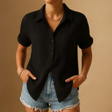 Short Sleeve Gauze Shirt