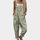 Botanical Print Overall Jumpsuit