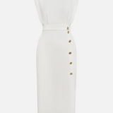 Structured Round Neck Midi Dress