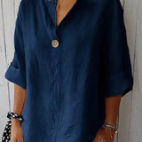 Relaxed One-Button Blouse