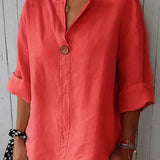 Relaxed One-Button Blouse