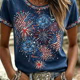 Short-Sleeve Glitter Fireworks T-Shirt
