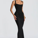 Lace-Up Corset Maxi Dress