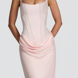 Lace-Up Corset Maxi Dress