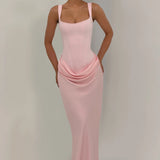 Lace-Up Corset Maxi Dress