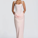 Lace-Up Corset Maxi Dress