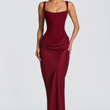 Lace-Up Corset Maxi Dress