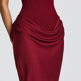 Lace-Up Corset Maxi Dress