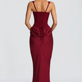 Lace-Up Corset Maxi Dress