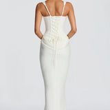 Lace-Up Corset Maxi Dress