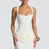 Lace-Up Corset Maxi Dress