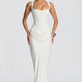 Lace-Up Corset Maxi Dress