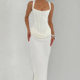 Lace-Up Corset Maxi Dress