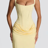 Lace-Up Corset Maxi Dress