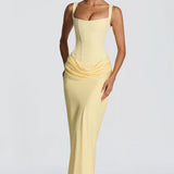 Lace-Up Corset Maxi Dress