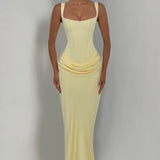 Lace-Up Corset Maxi Dress