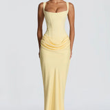 Lace-Up Corset Maxi Dress