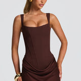 Lace-Up Corset Maxi Dress