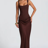 Lace-Up Corset Maxi Dress