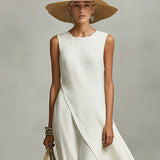 Sleeveless Asymmetric Maxi Dress