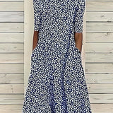Floral A-Line Midi Dress