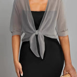 Sheer Tie-Front Cardigan