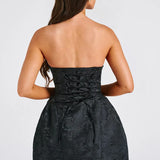 Strapless Bow Mini Dress