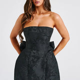 Strapless Bow Mini Dress