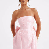Strapless Bow Mini Dress