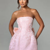 Strapless Bow Mini Dress