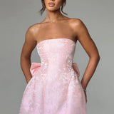 Strapless Bow Mini Dress