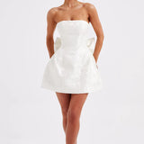 Strapless Bow Mini Dress