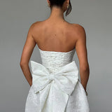 Strapless Bow Mini Dress