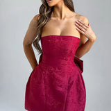 Strapless Bow Mini Dress