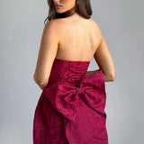 Strapless Bow Mini Dress