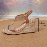 Woven Criss-Cross Wedge Sandals