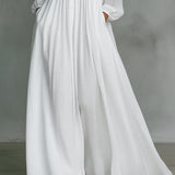 Long Sleeve Button-Front Maxi Dress