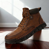 Lace-Up Moc-Toe Boots