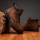 Lace-Up Moc-Toe Boots